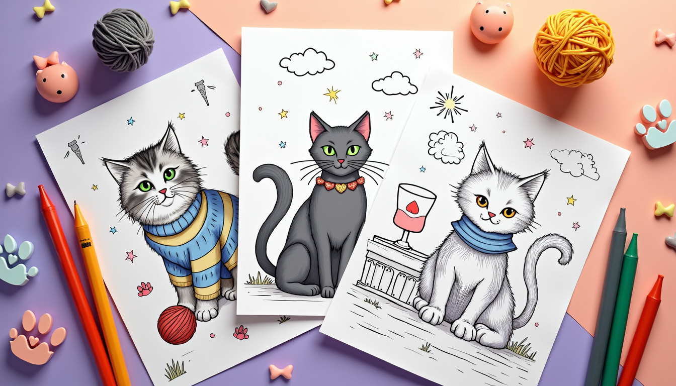 free cat coloring pages pattern recognition Child creating striped patterns on cat tail with printable Cat Coloring Pages