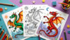 Child solving dragon wing maze while coloring printable Dragon Coloring Pages