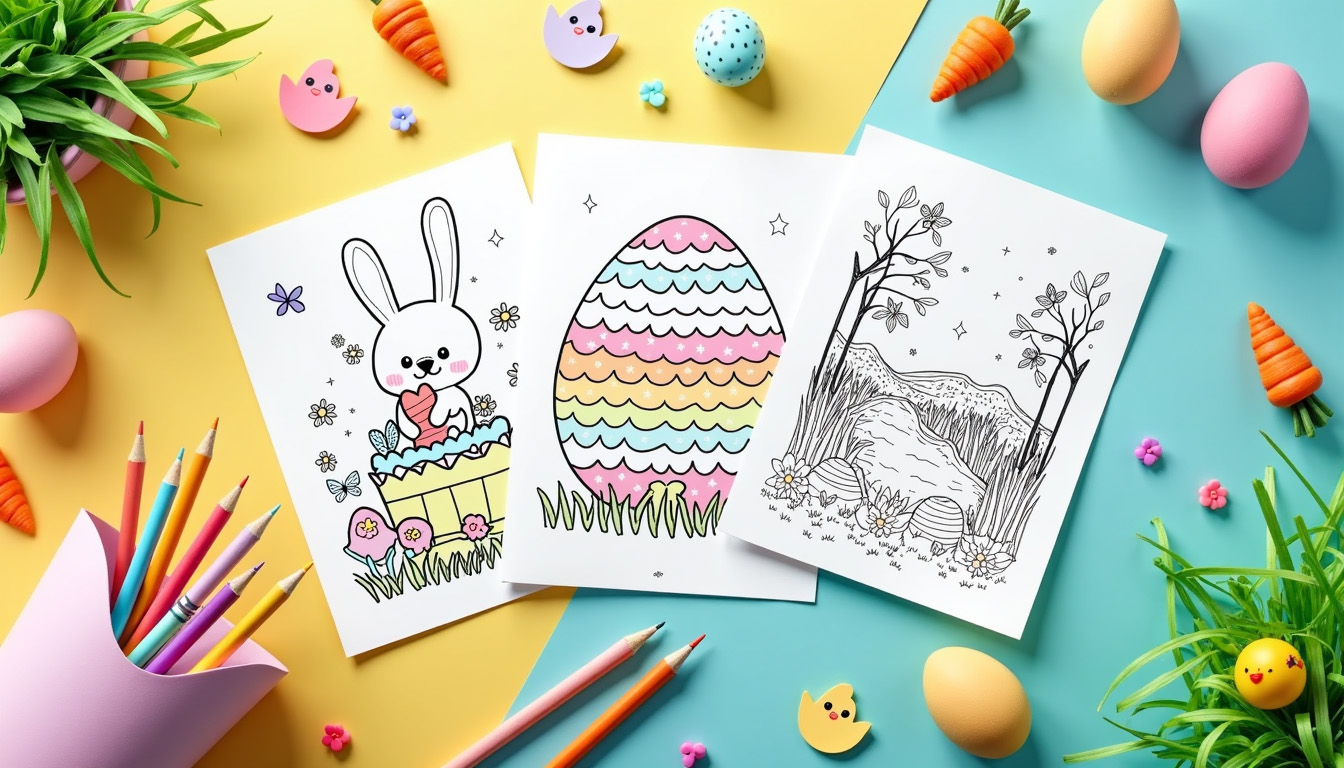 free easter coloring pages motor skills Child detailing intricate egg patterns on printable Easter Coloring Pages