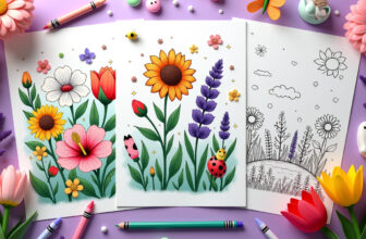 Child coloring detailed petal patterns while learning botany with printable Flower Coloring Pages