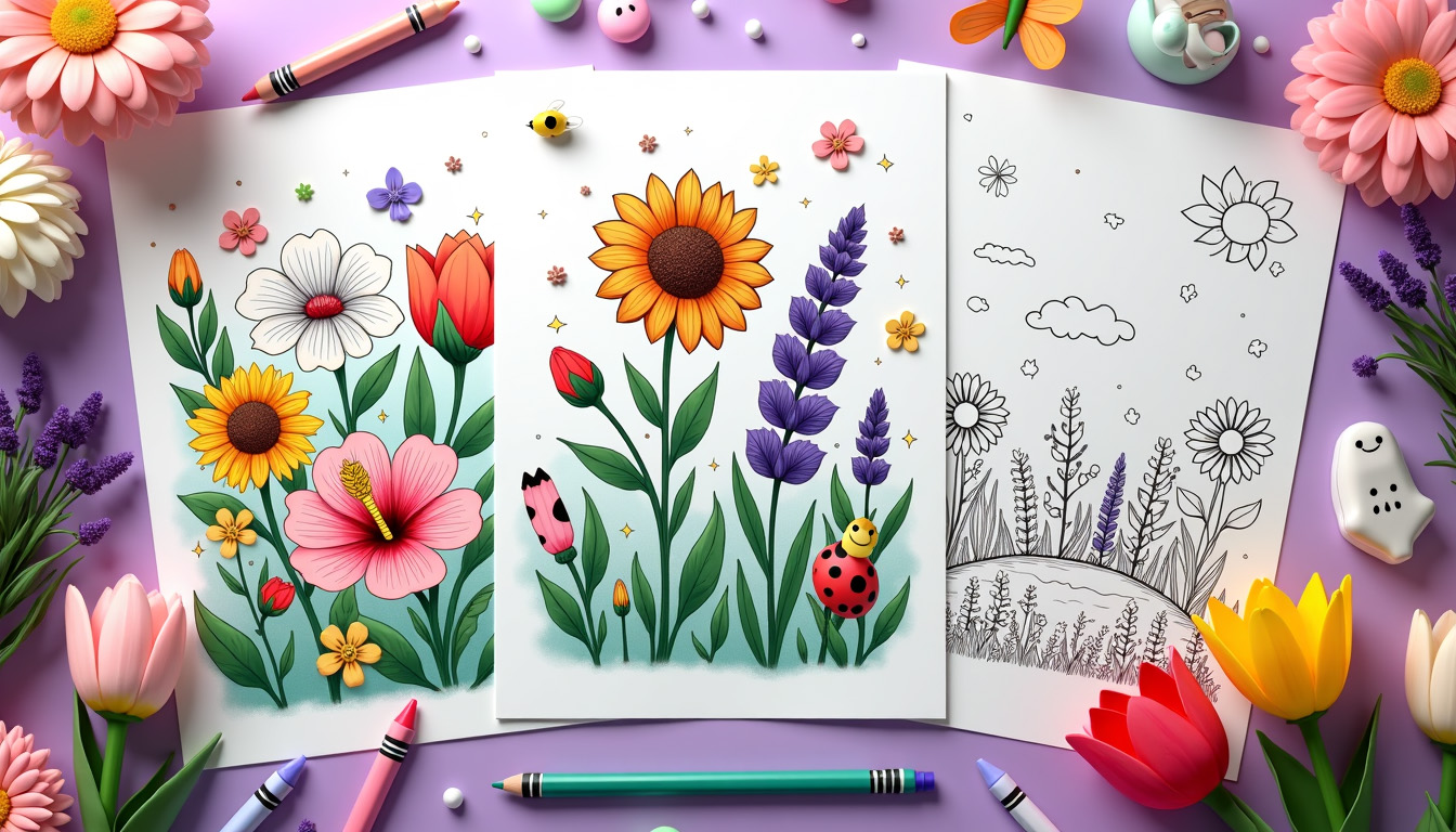 free flower coloring pages botanical education Child coloring detailed petal patterns while learning botany with printable Flower Coloring Pages