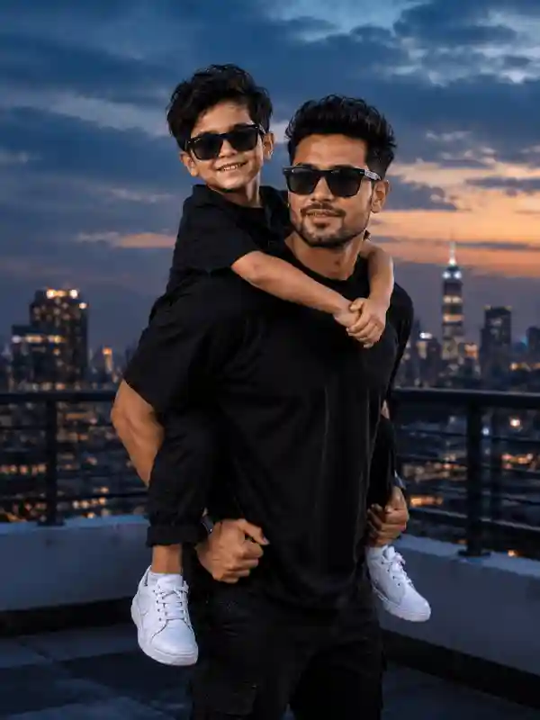 boys ai prompts neon city father son night 5.webp Father son neon city night portrait created using boys ai prompts