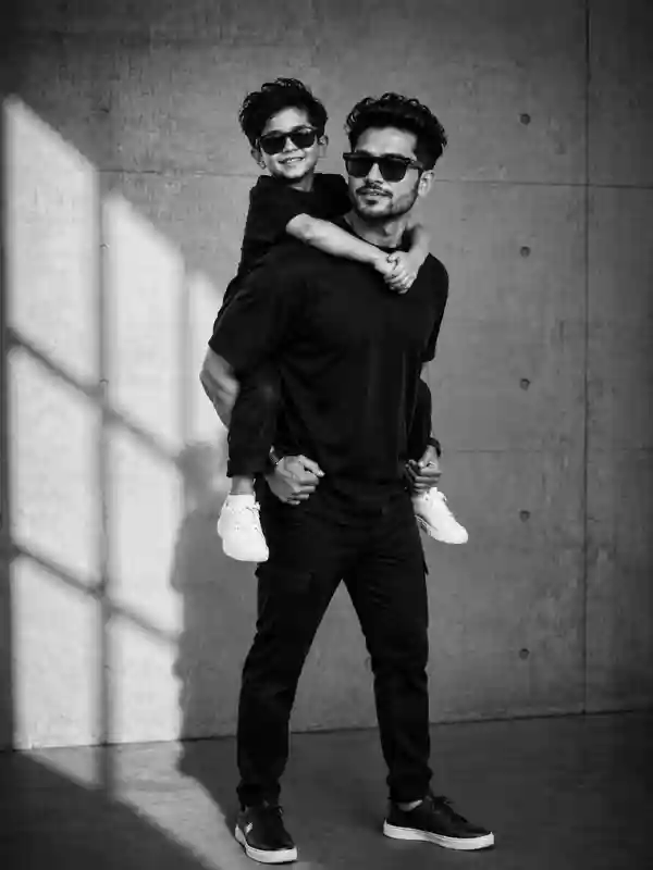 boys ai prompts white background father son fashion 6.webp Father son white background fashion portrait created using boys ai prompts