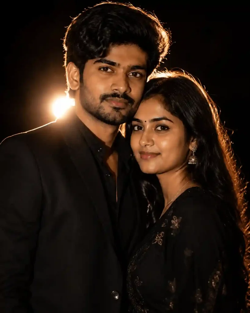 elegant couple black background gemini prompt.webp elegant black background couple portrait with Gemini prompt