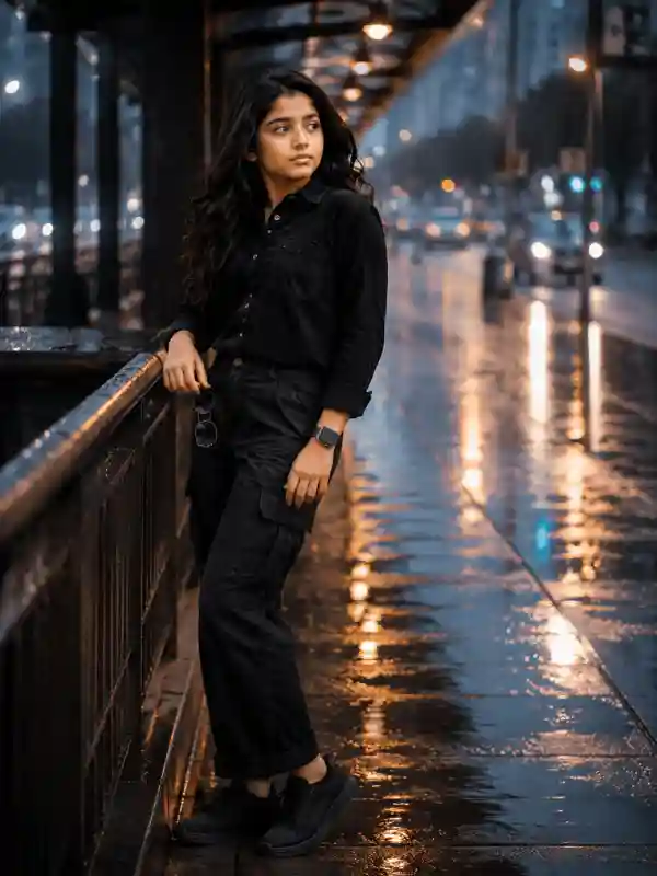 gemini ai photo prompts girl night city rain portrait 5.webp Girl standing in rainy city night scene created using gemini ai photo prompts girl trending