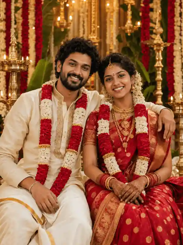 gemini couple image prompt wedding stage smile 2.webp Gemini couple image prompt wedding stage smiling couple portrait