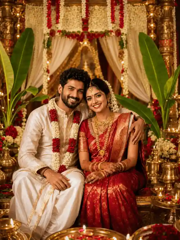 indian wedding couple prompts royal mandap decoration 2.webp Indian wedding couple prompts royal mandap decorated couple portrait