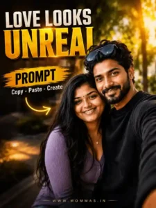 svg%3E Romantic couple selfie with cinematic AI photo editing style