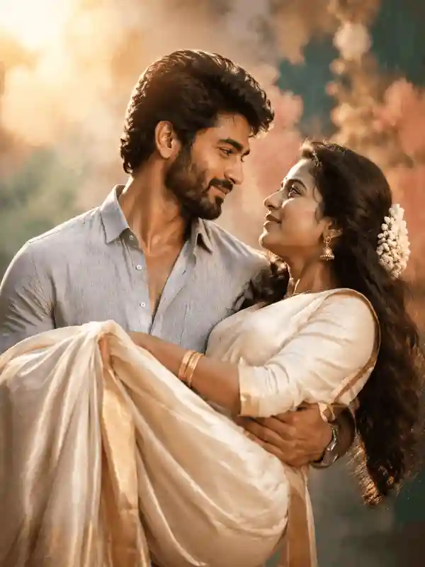 Luxury editorial South Indian couple Gemini AI prompt