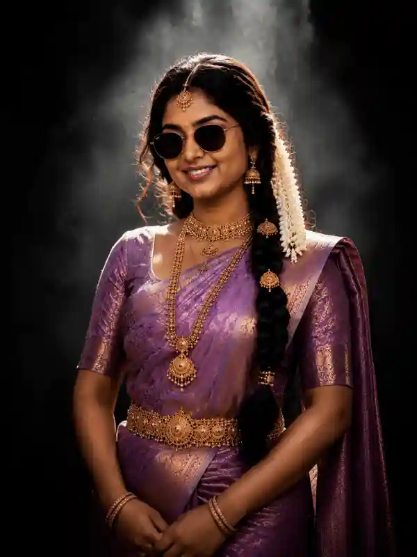 prompt for gemini ai girlfriend saree night portrait bokeh 7.webp Girl in lavender saree night portrait with bokeh lights created using prompt for gemini ai girlfriend