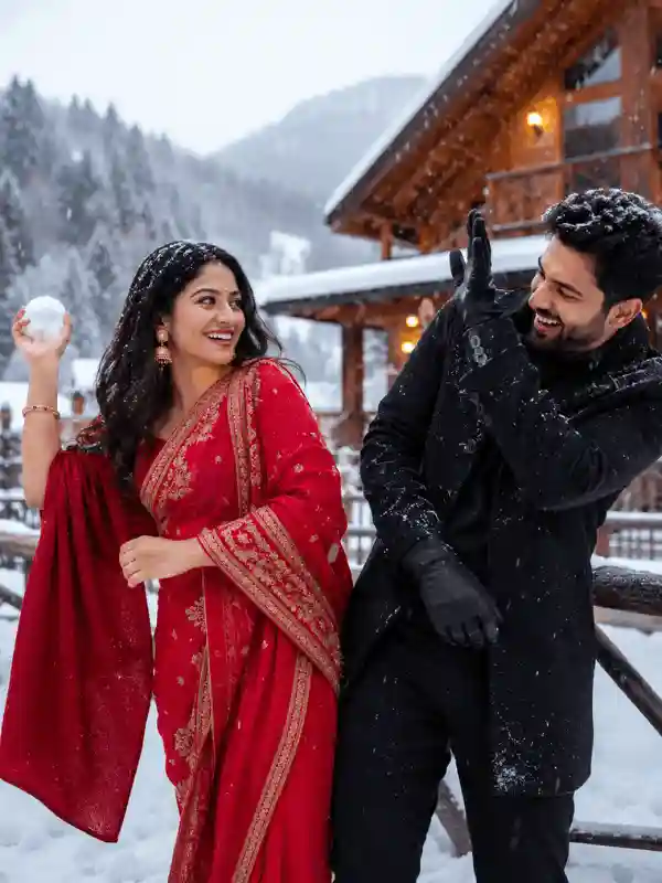 romantic couple ai prompt copy paste snowball play 6.webp Romantic couple ai prompt copy and paste playful snowball moment