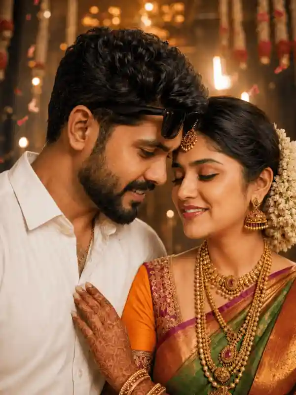 traditional wedding prompt for gemini holding hands ceremony.webp Couple holding hands during wedding ceremony styled with traditional wedding prompt for gemini