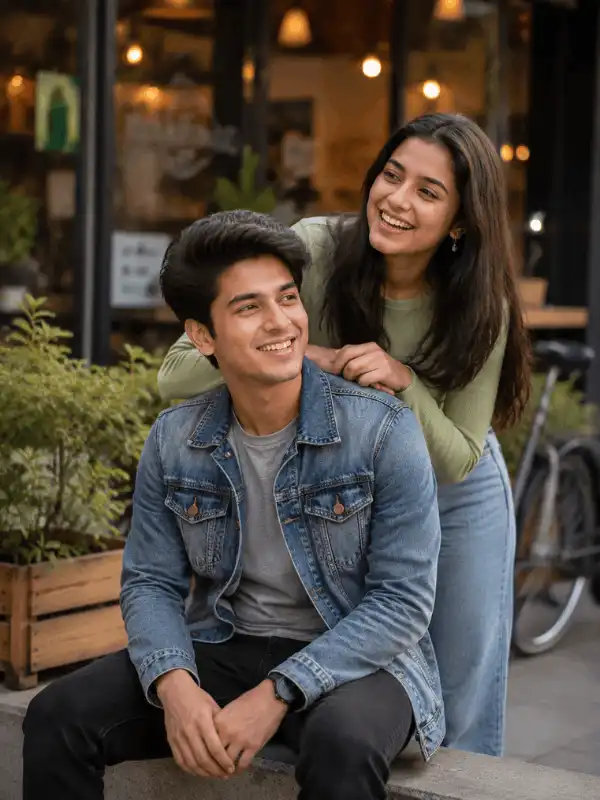 brother sister prompt candid cafe moment.webp Brother sister prompt for a candid café-side sibling portrait