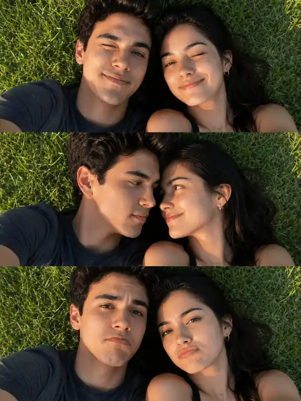 Warm sunlit couple portrait using ChatGPT photo editing prompts for couple images