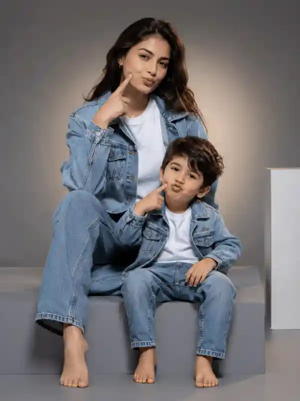 gemini ai mother son prompt copy paste denim.webp Gemini AI mother and son prompt copy paste for a matching denim editorial portrait