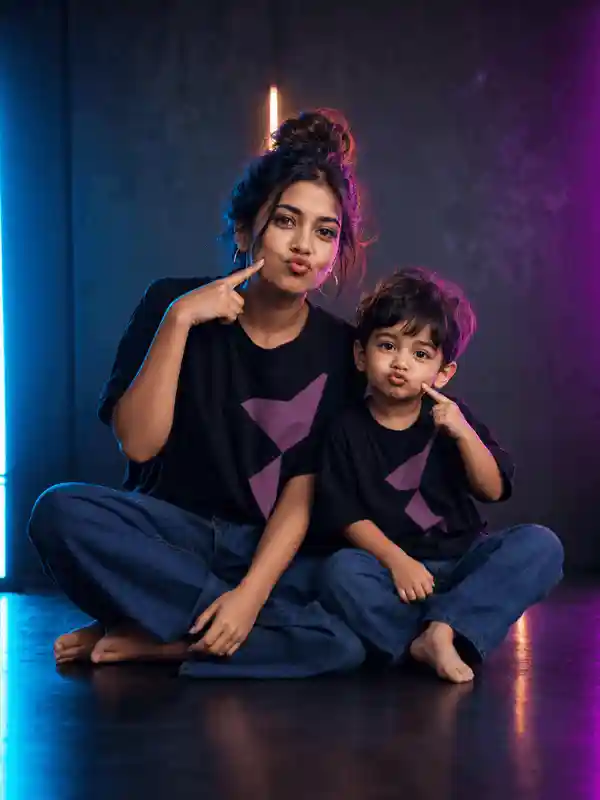gemini ai mother son prompt copy paste neon.webp Gemini AI mother and son prompt copy paste for a cinematic neon studio portrait