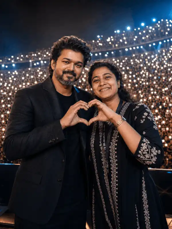 thalapathy vijay prompt gemini concert heart pose.webp Thalapathy Vijay prompt Gemini concert heart pose with emotional fan photo