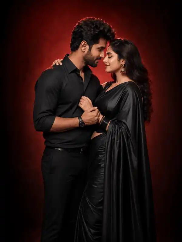 trending couple prompt chatgpt forehead lean.webp Indian couple touching foreheads in a romantic trending couple prompt ChatGPT portrait