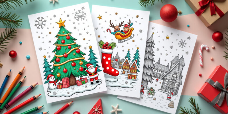 Festive Christmas Coloring Pages for Motor Skills | Free PDFs Printables
