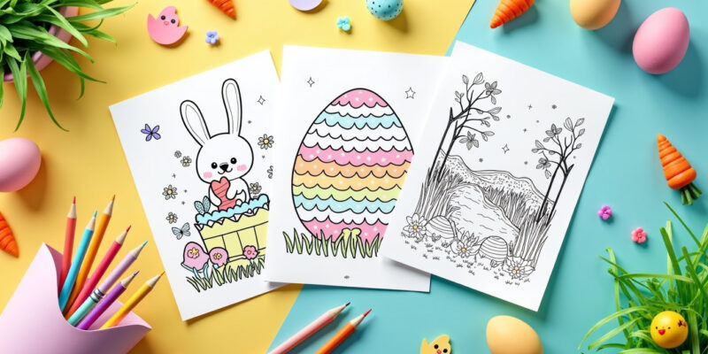 Joyful Easter Coloring Pages for Motor Skills | Free PDFs Printables