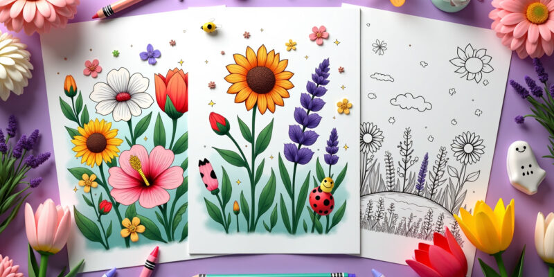 Blooming Flower Coloring Pages for Kids | Free PDFs Printables
