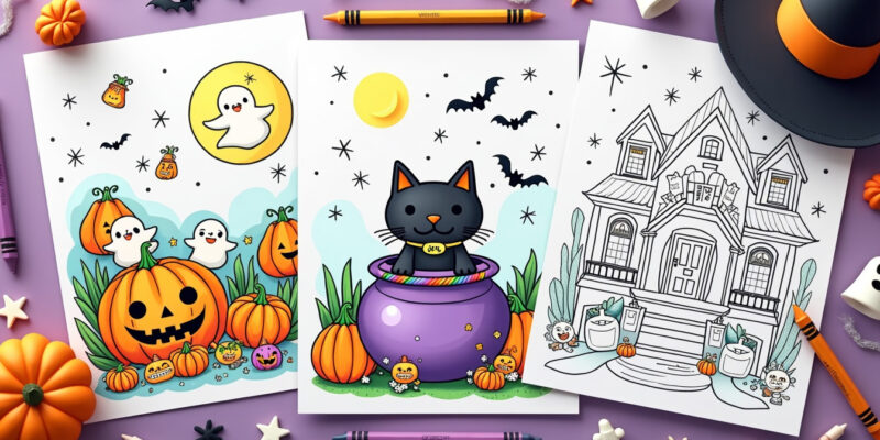 Spooky Halloween Coloring Pages for Motor Skills | Free PDFs Printables