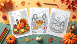 Festive Thanksgiving Coloring Pages for Kids | Free PDFs Printables