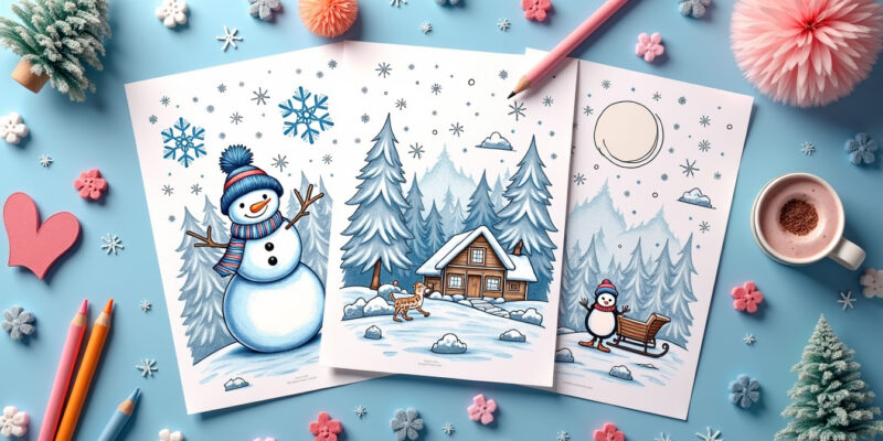 Frosty Winter Coloring Pages for Kids | Free PDFs Printables
